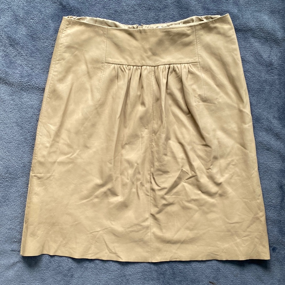 J.Crew Lambskin Leather Skirt 4 $825 A-line Knee Length
